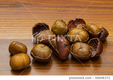 Sweet chestnut with shell 88646372