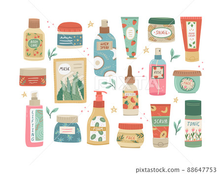 Vector set of cosmetics for face and body care. Beauty industry, home care. Vector set of cosmetics for face and body care. Beauty industry, home care. 88647753