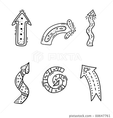 A set of doodle arrows for your design. Template. A set of doodle arrows for your design. Template. 88647761