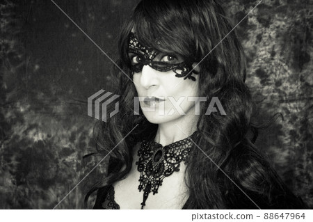 Woman in gothic style costume for halloween party Woman in gothic style costume for halloween party 88647964