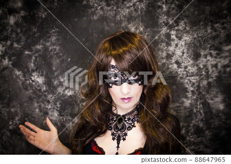 Woman in gothic style costume for halloween party Woman in gothic style costume for halloween party 88647965