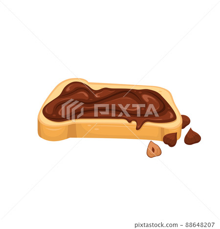 Vector illustration of a chocolate paste sandwich. Sweet snack. Chocolate-nut paste. 88648207