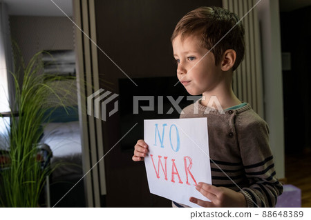 Activism concept. Request for help to world community. Military 88648389