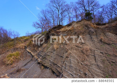 Large outcrop of how to take it, Dairoto of how to take it, inconsistent inclination, Geopark Chichibu 88648501