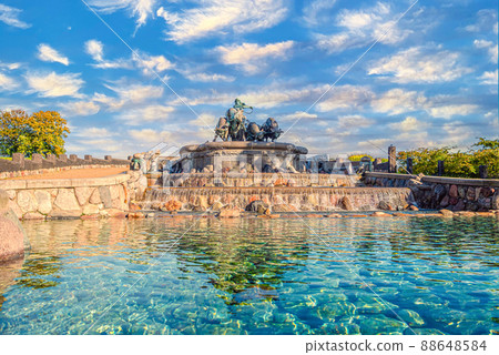 Large Gefion Fountain on the harbour front in Copenhagen, Denmark Large Gefion Fountain on the harbour front in Copenhagen, Denmark 88648584