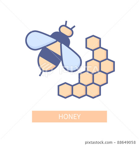 Honey - modern colored line design style icon on white background Honey - modern colored line design style icon on white background 88649058