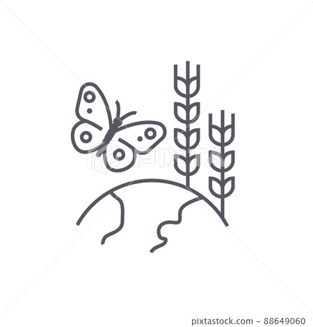 Flora and fauna - modern black line design style icon 88649060