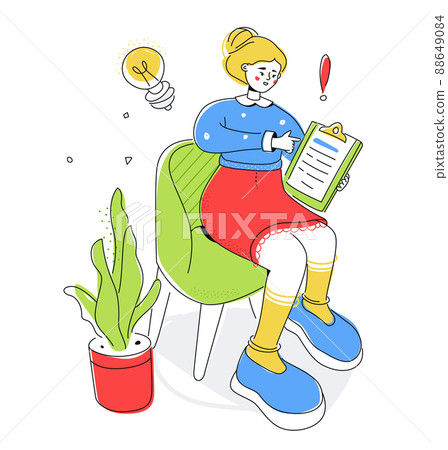 Studying business documents - colorful flat design style illustration 88649084