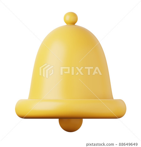 Yellow handbell high quality 3D render illustration notification icon. Yellow handbell high quality 3D render illustration notification icon. 88649649