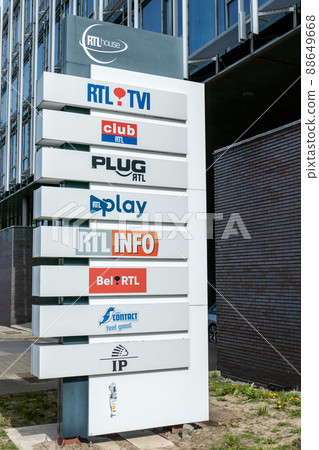 Belgium, Brussels, Logos of all RTL House group companies Belgium, Brussels, Logos of all RTL House group companies 88649668