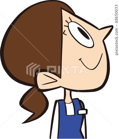 側身斜向上看的女人 側身斜向上看的女人 88650033