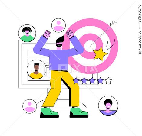 Lead scoring abstract concept vector illustration. Lead management, marketing statistics software, predictive scoring, analytics automation service, digital promo campaign abstract metaphor. 88650170
