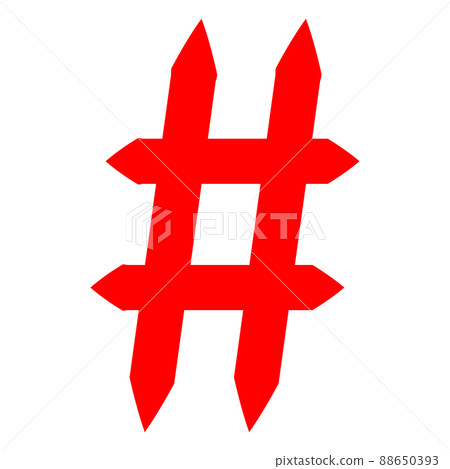Hashtag signs. Number sign, hash or pound sign 88650393