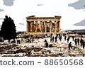 Parthenon against the background of the cloudy sky in the Acropolis. Athens, Greece 88650568