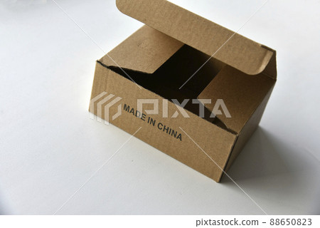 Cardboard box with the inscription made in china Cardboard box with the inscription made in china 88650823