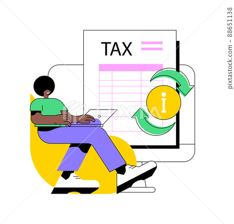 Provide and update your personal information abstract concept vector illustration. Tax filing, gather paperwork, employer form, earnings statement documents, online software abstract metaphor. 88651138