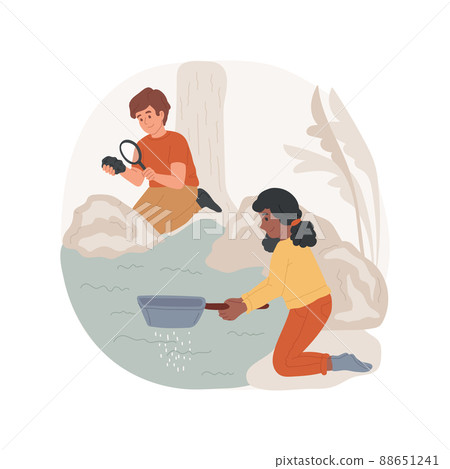 Environmental camp isolated cartoon vector illustration. Ecology summer camp, environmental outdoor program, nature exposure, geology for kids, after school education, PA day vector cartoon. 88651241