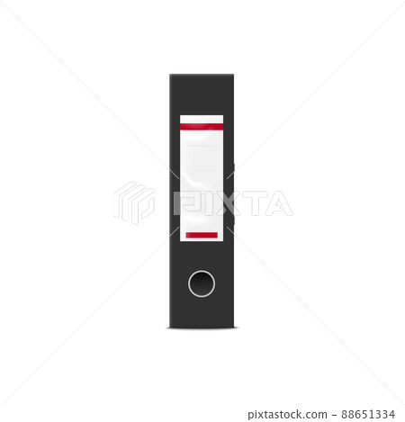 Office binder or folder with paper label realistic vector illustration isolated. Office binder or folder with paper label realistic vector illustration isolated. 88651334