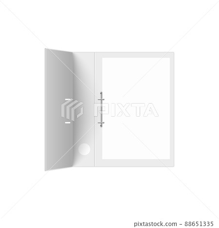 Opened realistic white ring binder for office documents 88651335
