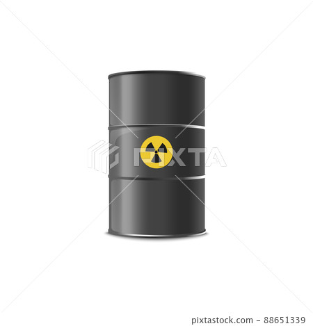 Black realistic metal barrel with dangerous liquid, vector illustration Black realistic metal barrel with dangerous liquid, vector illustration 88651339