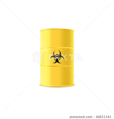 Barrel or canister with toxic wastes realistic vector illustration isolated. Barrel or canister with toxic wastes realistic vector illustration isolated. 88651342