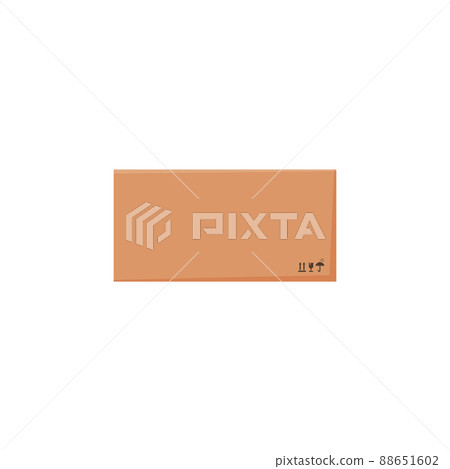Cardboard parcel box for shipping and delivery flat vector illustration isolated. Cardboard parcel box for shipping and delivery flat vector illustration isolated. 88651602