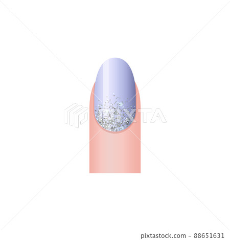 Nail manicure design mockup with glitter realistic vector illustration isolated. Nail manicure design mockup with glitter realistic vector illustration isolated. 88651631