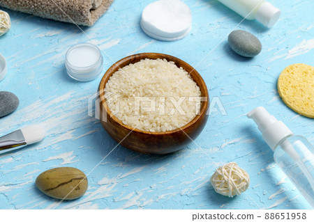 Rice for holistic skin care therapy. Holistic beauty concept, fermented beauty care trend 88651958