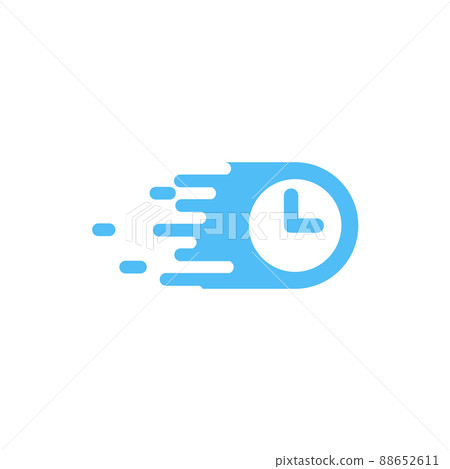 Fast service motion clock logo, fast delivery, express service concept. Stock vector illustration isolated on white background. Fast service motion clock logo, fast delivery, express service concept. Stock vector illustration isolated on white background. 88652611