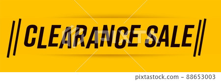 Yellow clearance sale social media marketing header banner. Minimal retail horizontal poster template with commercial promotion message wholesale shopping price reduction vector illustration 88653003