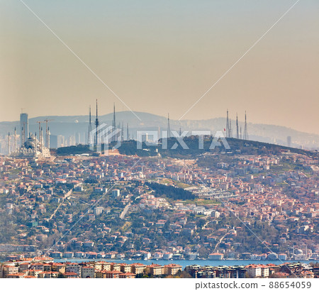 Asian part of Istanbul, the Uskudar shore, the aerial view Asian part of Istanbul, the Uskudar shore, the aerial view 88654059