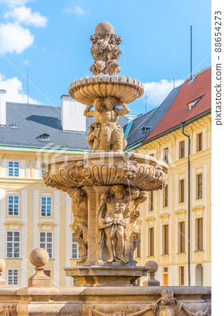 Ornamental fountain on Prague Castle Ornamental fountain on Prague Castle 88654273