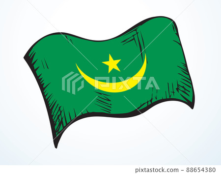 Flag of Mauritania. Vector drawing icon 88654380