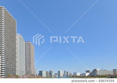 東京隅田川露颱風景 東京隅田川露颱風景 88654589