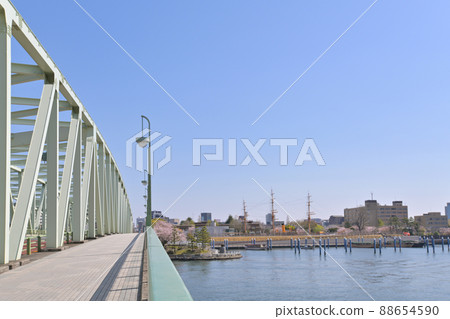 東京中之島相井橋風景 東京中之島相井橋風景 88654590