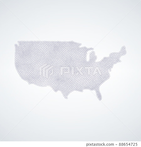 USA map made out of bubbles. America map. Stock vector illustration isolated on white background. USA map made out of bubbles. America map. Stock vector illustration isolated on white background. 88654725