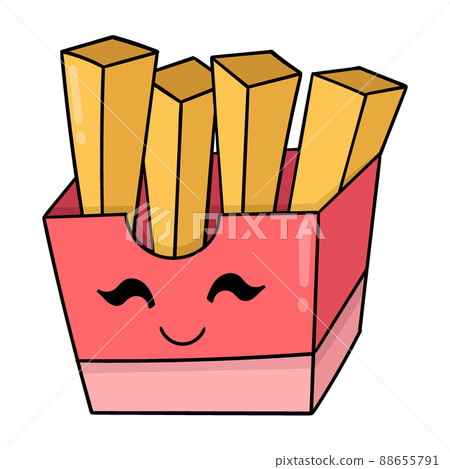 delicious french fries, doodle icon image kawaii 88655791