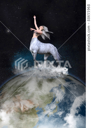 A beautiful centaur with a fantastic star and light on the earth A beautiful centaur with a fantastic star and light on the earth 88655968
