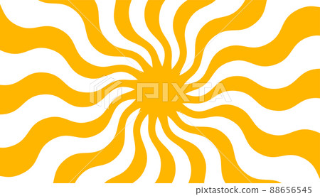Retro banner with sun and rays in style of 70s 88656545