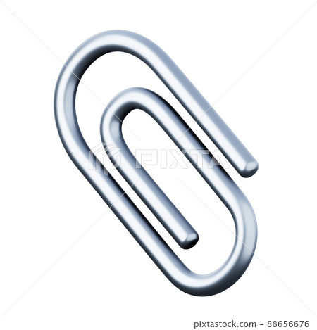 Paperclip high quality 3D render illustration. Office stationary object icon. Paperclip high quality 3D render illustration. Office stationary object icon. 88656676