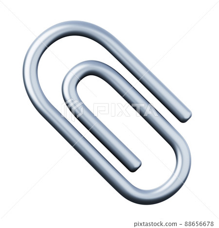 Paperclip high quality 3D render illustration. Office stationary object icon. Paperclip high quality 3D render illustration. Office stationary object icon. 88656678