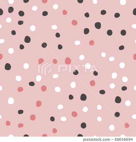 Polka dot seamless pattern with round hand drawn shapes Polka dot seamless pattern with round hand drawn shapes 88656694
