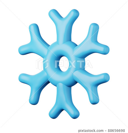 Snowflake high quality 3D render illustration icon. 88656698