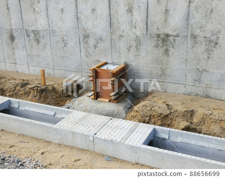 Foundation formwork for pipe installation Foundation formwork for pipe installation 88656699