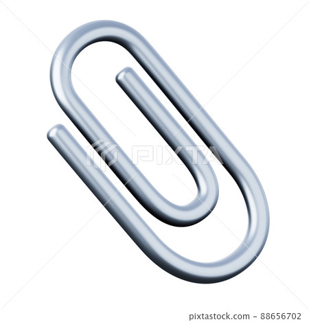 Paperclip high quality 3D render illustration. Office stationary object icon. 88656702