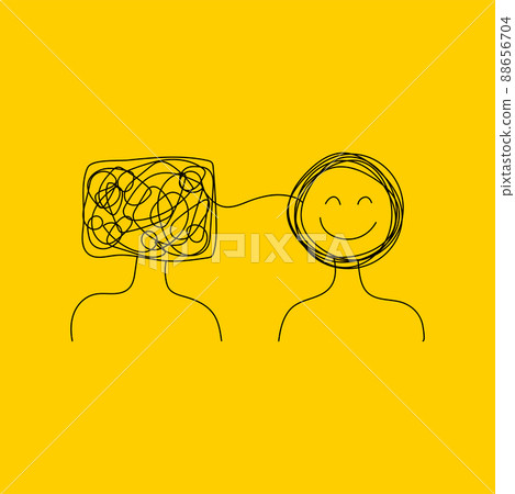 Mentor, coach logo. Tangled and untangled tangle Mentor, coach logo. Tangled and untangled tangle 88656704