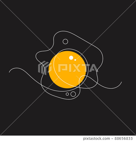 Scrambled eggs drawn with one continuous line 88656833