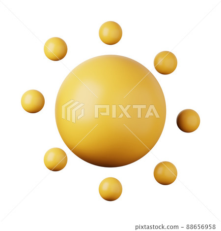 Sun high quality 3D render illustration weather icon. 88656958