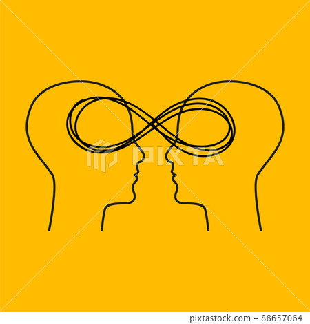 Interpersonal communication between two people icon Interpersonal communication between two people icon 88657064