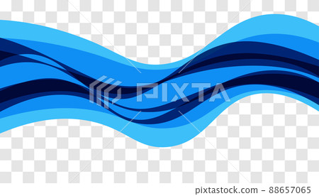 Blue decorative wave isolated on transparent background Blue decorative wave isolated on transparent background 88657065